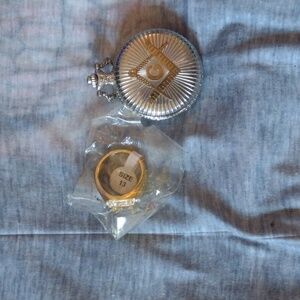 - Masonic Pocket Watch & size 13 men's ring